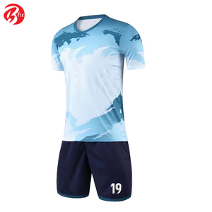 Wholesale Price Short Sleeve Adults Soccer Wear Quick Dry Football Jersey Top with Automated Cutting <b>Shirts</b> - Product Image 6