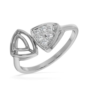 <b>Open</b> Band Trillion Shape Cut Original Moissanite Wedding <b>Ring</b> 14K White Gold Engagement & Proposal <b>Ring</b> Unique Jewelry 18K Gold - Product Image 1