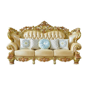 Juego de sofá europeo clásico para sala de estar, teca de Natural Color, caoba, Suar, madera maciza, madera duradera para Hotel o Villa 091009 - Product Image 4