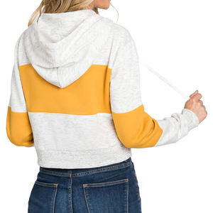 Sudaderas con capucha de buena calidad para mujer Sudadera con capucha informal de gimnasio recortada con cremallera sólida para mujer Hombro caído Tejido ecológico - Product Image 2
