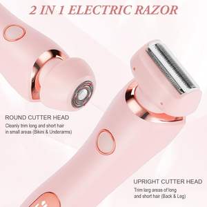 Afeitadora Eléctrica 2 en 1 para Mujer, Afeitadora Rotatoria de Doble Cuchilla para Uso en Seco y Húmedo, Indolora, para Rostro, Bikini, Piernas, Brazos y Cuerpo, Resistente al Agua IPX7, Lavable - Product Image 6