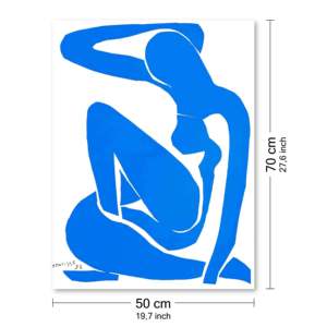 Impresión artística de Henri Matisse 'Desnudo Azul I', retrato al óleo sobre papel con base de soporte - Product Image 4