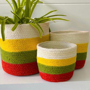 Cesta de planta de yute de color natural al mejor precio de venta caliente directa de fábrica con color y tamaño naturales para multiusos hecho en BD - Product Image 1