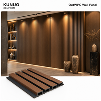 Panneau mural extérieur en WPC, imperméable, résistant aux UV, revêtement cannelé pour la décoration de façade de villa moderne, utilisation dans les salons, les hôpitaux