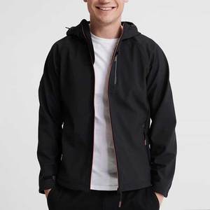 Veste Softshell Homme 2025 à Col Montant Enduit, Fermeture Éclair Intégrale, Logo Imprimé, Coupe-Vent Sportive à Capuche – Fabricant OEM – En Vente - Product Image 1