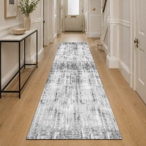Tapis de salon en chenille antidérapant, effet marbre gris argenté, imprimé numériquement, lavable en machine, vente en gros RUGS DEPOT LXDP-0649 - Product Image 5