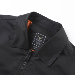 Veste pilote blouson bombardier pour hommes vente en gros nouveau design fermeture éclair lâche couleur unie blanc logo personnalisé vestes décontractées - Product Image 5