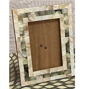 Marco de fotos artesanal con incrustaciones de hueso, marco de resina colorido y natural, marco de fotos hecho a mano con incrustaciones de hueso económico - Product Image 1
