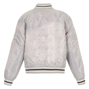 Chaqueta bomber de béisbol de satén pesado para hombre, servicio ODM/OEM, chaqueta de gran tamaño de invierno con soporte de estilo callejero y bordado personalizado - Product Image 2