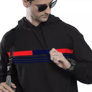 เสื้อฮู้ดแขนยาวผ้าฟลีซสำหรับผู้ชาย, เสื้อมีฮู้ดผ้าฝ้าย100% ระบายอากาศได้ดีดีไซน์ปัก - Product Image 1