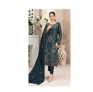 Traje pakistaní de diseñador de calidad de exportación con trabajo hecho a mano y bordado Traje Salwar de deshierbe de India - Product Image 1