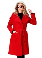 Veste en polaire tricotée à capuche rouge pour femme, en peau de mouton, écologique, vente en gros, haute qualité, bon marché, en stock, unie, réversible, imperméable
