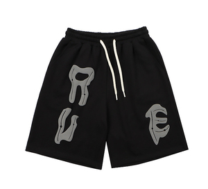 Shorts de sport amples pour hommes, personnalisés avec logo, en polyester épais 100 %, taille élastique, respirants, séchage rapide, couleur unie, haute qualité - Product Image 2