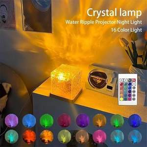Boule de cristal 3D Desidiya Art Déco Lampe de nuit LED Support en silicone Sphère en verre Décoration d'intérieur Cadeau pour le Ramadan Anniversaire Pâques Femmes - Product Image 3