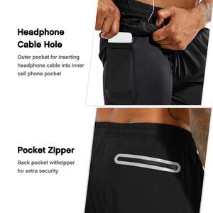 Fitness Gym Running Active Transpirable Pantalones cortos de secado rápido con bolsillo Impresión digital personalizada Pantalones cortos atléticos de LICRA para hombres - Product Image 5