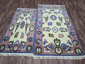 Alfombra Persa Vintage Anudada a Mano, Color Crema, con Diseño Geométrico, 6x9 pies - Motivos Abstractos Bohemios - Product Image 2