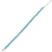 Bracelet ajustable en argent sterling 925 avec pierre bleue sertie en canal, technologie d'incrustation 0,5 cm, code stock WGBL467, occasions cadeaux