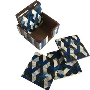 Premium Stainless Steel Eco-Friendly Octagon Shape Classic Style Coaster Set Decorative Drink <b>Mats</b> for Office Desk Party <b>Bar</b> - Product Image 2