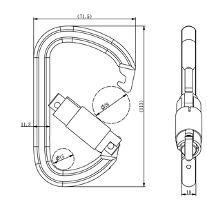 Mosquetón de aleación de acero de alta resistencia en forma de YIC003ND D con resistencia a la rotura de 30kN/6742LBS - Product Image 4