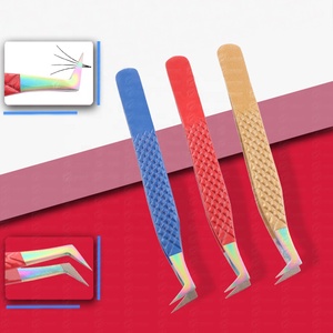 Pince à épiler de précision en acier inoxydable doré, antistatique, à pointe lisse, longueur 12 cm, pour extensions de cils - Product Image 2