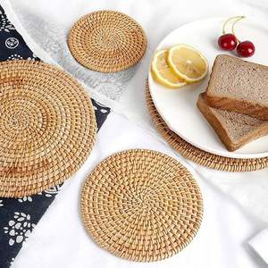 Top Sale Latest Handmade Rattan <b>Placemats</b> & Coaster <b>for</b> Round Table Decorations <b>Christmas</b> OEM Rustic Coaster From Vietnam - Product Image 4