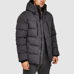 Veste en duvet rembourrée en gros conception propre personnalisée hiver chaud veste à capuche à fermeture éclair complète - Product Image 4