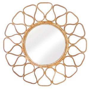 Salon Moderne Fantaisie Forme Ronde Mur Rotin Miroir Taille Personnalisée Sunburst Rotin À La Main Mur Décor Miroir - Product Image 5