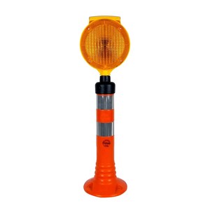 Orange Round <b>Solar</b> Flashing Delineator Set IP68 Waterproof Traffic Warning <b>Light</b> Made of Plastic/PC Material - Product Image 1