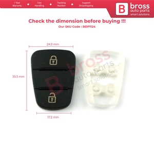 Funda de goma BDP1124 con 2 botones para llave remota de coche tipo flip - Product Image 6