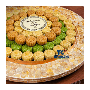 Soporte de pastel de madreperla de lujo caliente artesanía vietnamita Ideal para compradores de vajilla de Oriente Medio bandeja de pastel hecha a mano - Product Image 2