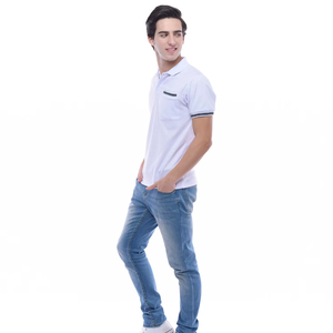 เสื้อยืดคอกลมผ้าฝ้ายผสมโพลีเอสเตอร์แขนสั้นปักลายแบบมินิมอลไม่ยับ - Product Image 6