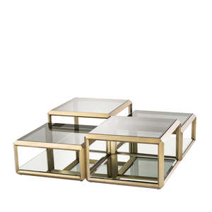 Modern <b>Nesting</b> Living Room Furniture <b>Set</b> Callum <b>Coffee</b> & Tea <b>Tables</b> Convertible Oak & MDF Durable with Storage - Product Image 1