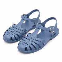 Sandales plates pour femmes, mode décontractée, polyvalentes, à bout fermé, style romain, couleur unie, tige en PVC