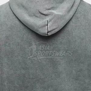 เสื้อฮู้ดดี้ผู้ชายคุณภาพสูงสไตล์สตรีทแวร์ ล้างสีแบบแอซิดวอช ทรงโอเวอร์ไซส์ เสื้อฮู้ดดี้ล้างสีแบบแอซิดวอชสำหรับผู้ชาย - Product Image 5