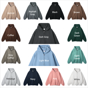 wholesale vintage <b>grey</b> drop shoulder embroidery heavyweight <b>zip</b> up <b>hoodie</b> <b>Men's</b> Hooded Casual Eco-friendly Hoodies & Sweatshirts - Product Image 6