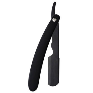 Couteau à raser pliant classique noir pour hommes, rasoir droit en acier inoxydable de qualité supérieure, rasoir professionnel pour barbier, rasage de la barbe - Product Image 3