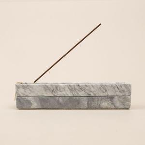 Porte-encens en travertin brûleur d'encens en pierre support de bâton d'encens rectangulaire minimaliste attrape-cendres en pierre naturelle zen fait à la main - Product Image 4