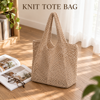 Sac fourre-tout en tricot réutilisable, écologique, tissé pour femmes et hommes, usage quotidien, vente en gros, directement de l'usine, stock disponible, expédition rapide