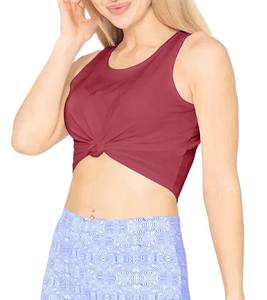 Camiseta corta sin mangas de último diseño para mujer, ropa de gimnasio sin mangas, camisetas sin mangas de nuevo estilo para mujer, camisetas sin mangas de algodón y poliéster hechas - Product Image 1