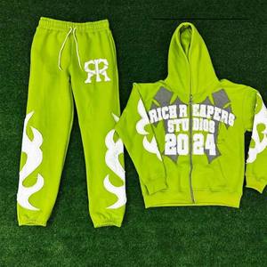 Conjunto de Sudadera con Capucha y Pantalones Deportivos de Invierno Personalizados para Hombre y Mujer, OEM, Casual, Sólido, Cálido, de Algodón - Product Image 4