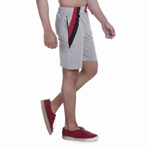 กางเกงขาสั้นลำลองสำหรับผู้ชายดีไซน์แบบกำหนดเองสีเทามีกระเป๋าด้านข้างมีซิปและแบรนด์นำเข้า - Product Image 3