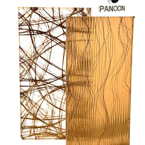 Verre décoratif trempé de luxe modèle AG01 avec motif de feuille d'or dispersé pour la décoration architecturale - Product Image 1