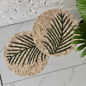 โต๊ะซ้อนลายโมเสคครีม Lux ลายปาล์มบาซิล งานฝีมือตกแต่งบ้านสไตล์อิสลามสมัยใหม่ เฟอร์นิเจอร์ตกแต่ง - Product Image 3