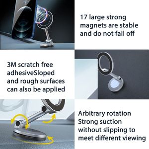 Supporto magnetico per auto regolabile in altezza con Base rotante a 360 ° supporto flessibile per cruscotto per tutti i modelli di telefono - Product Image 3