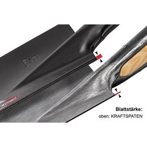 Bêche à main IDEAL Power Spade 280 x 190/180 mm, taille 2+, manche en tube d'acier avec bouton en bois dur, outil de jardin - Product Image 3