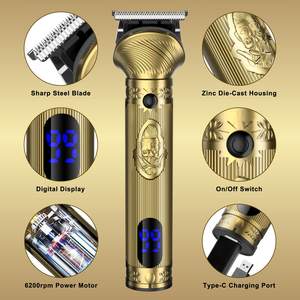 Tondeuse à cheveux sans fil professionnelle 6 en 1 pour hommes, kit de toilettage multi-usages alimenté par USB pour le nez et la barbe - Product Image 2