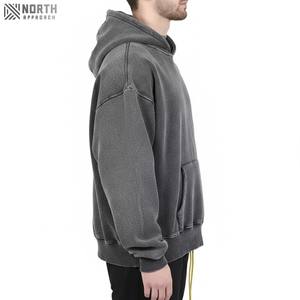 Meilleur design 2025 pulls à capuche pour hommes matériel polaire professionnel Oem Odm poids léger manches complètes couleur unie tissé à capuche - Product Image 4