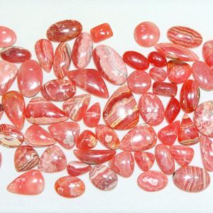 Piedras preciosas sueltas de forma de mezcla de cabujón liso de Rodocrosita natural para la fabricación de joyas - Product Image 1