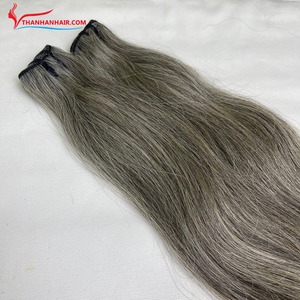 Cabello gris natural de gran oferta, lo mejor para blanquear con 100% cabello crudo vietnamita de alta calidad en extensiones de cabello humano - Product Image 6