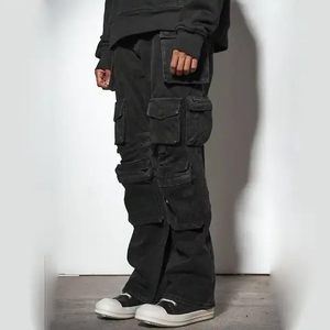 2024 OEM personnalisé hommes grande taille toile pantalon de survêtement décontracté Streetwear survêtement pantalon léger grande taille Cargo pantalon - Product Image 3